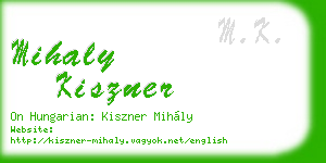 mihaly kiszner business card